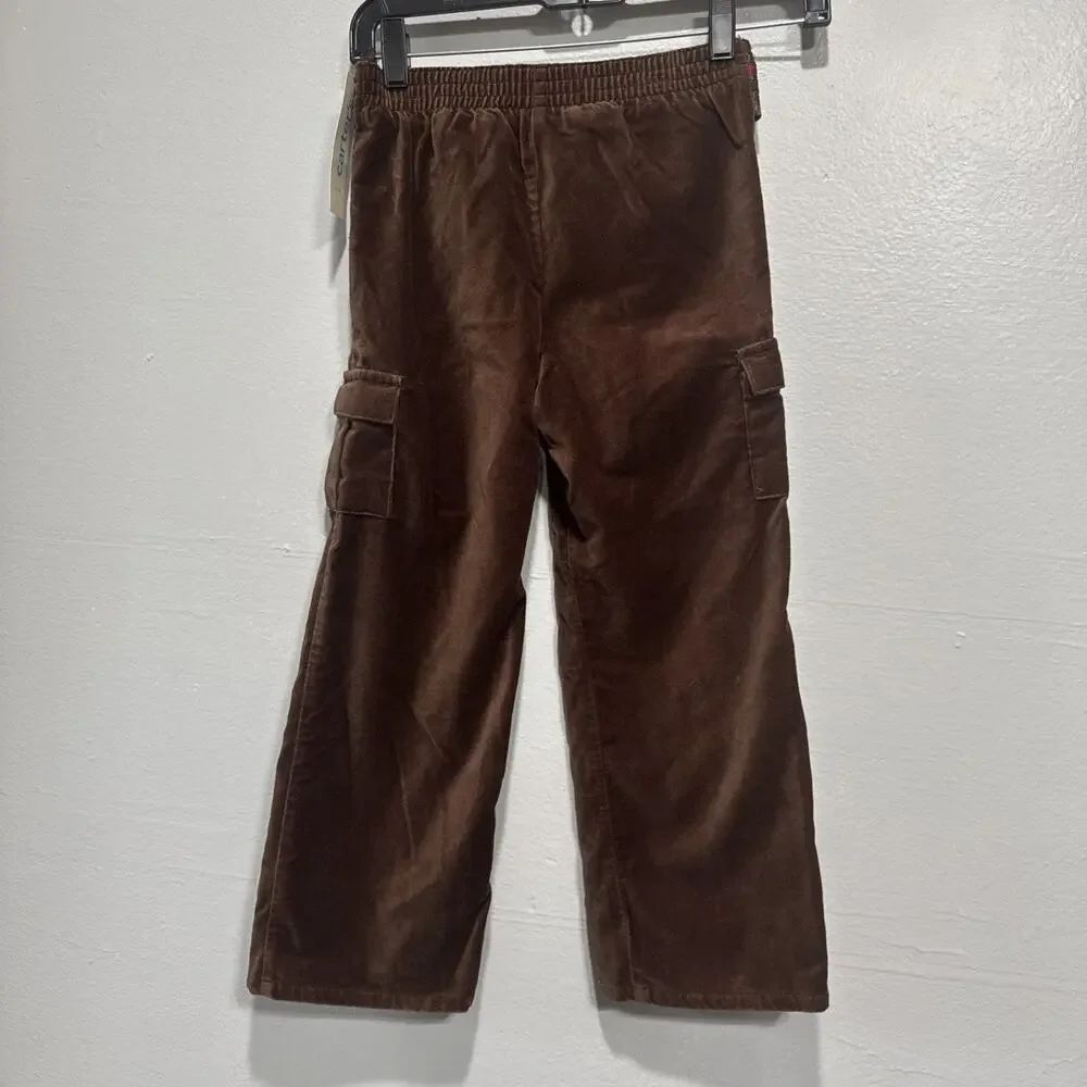 Lot Of 3 Carters Velvet Pants, Pink Black Bow Top, Cropped Leggings Girls Sz 6